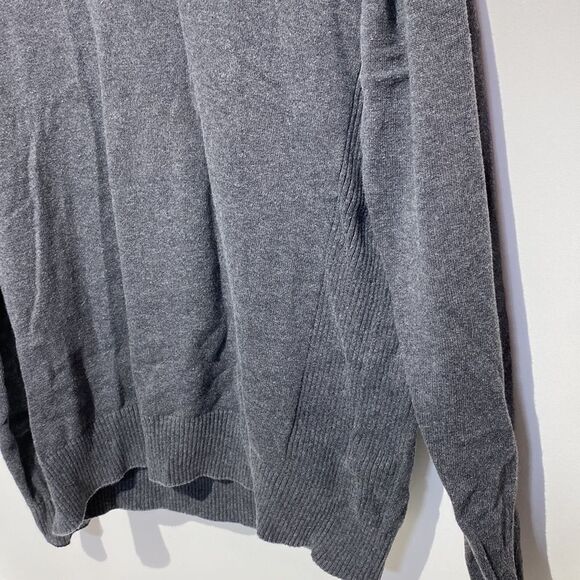Structure Women's Rib-Knit V-Neck Long Sleeve Sweater In Gray Size L - Picture 4 of 10